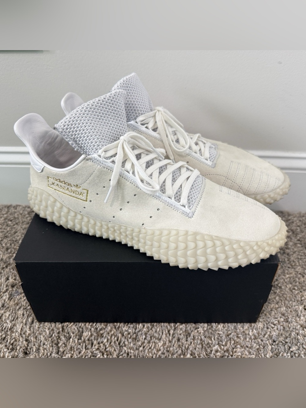 Adidas Kamanda Men’s Shoes – White/Gold – Size 14